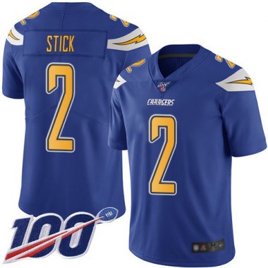 Los Angeles Chargers NFL Football Easton Stick Electric Blue Jersey Youth Limited  #2 100th Season Rush Vapor Untouchable->youth nfl jersey->Youth Jersey